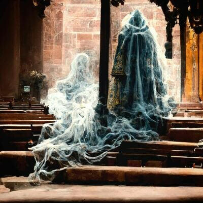 We found a strange inhabitant inside the church.